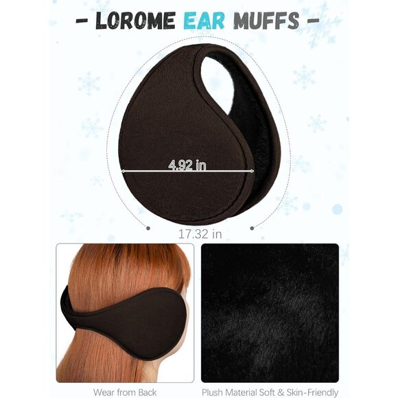 Women’s Brown Knit Beanie Hat, Gloves, Scarf & Ear Warmer Set - Winter - Picture 5 of 6